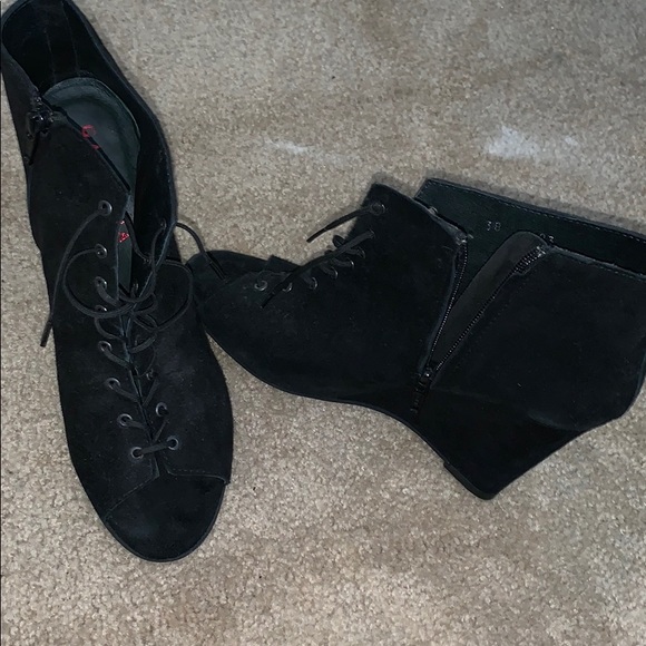 Gardenia Copenhagen wedge open toe lace up boots - Picture 4 of 7